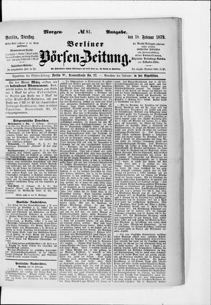 Berliner Börsen-Zeitung vom 18.02.1879