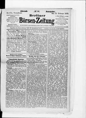 Berliner Börsen-Zeitung vom 22.02.1879