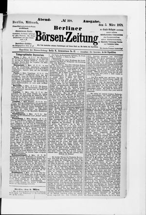 Berliner Börsen-Zeitung vom 05.03.1879