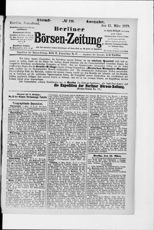 Berliner Börsen-Zeitung vom 15.03.1879
