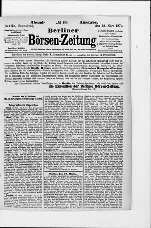 Berliner Börsen-Zeitung on Mar 22, 1879