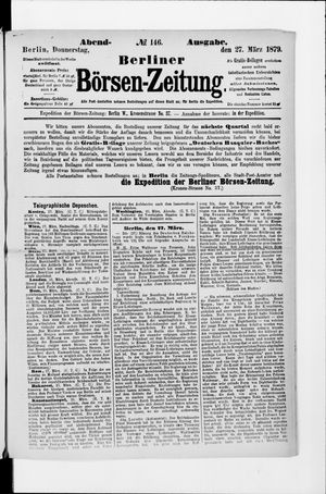 Berliner Börsen-Zeitung vom 27.03.1879