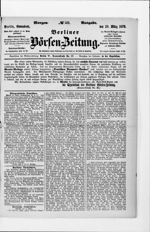Berliner Börsen-Zeitung vom 29.03.1879