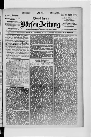 Berliner Börsen-Zeitung vom 20.04.1879