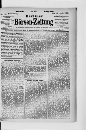 Berliner Börsen-Zeitung on Apr 24, 1879