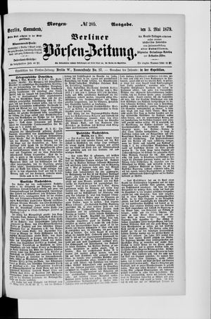 Berliner Börsen-Zeitung vom 03.05.1879