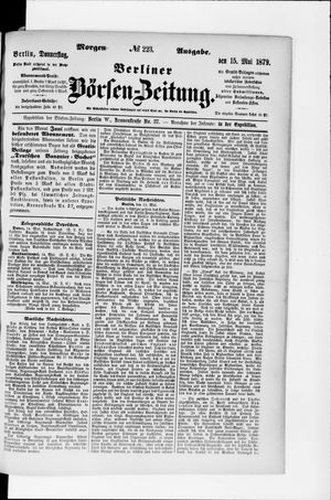 Berliner Börsen-Zeitung vom 15.05.1879