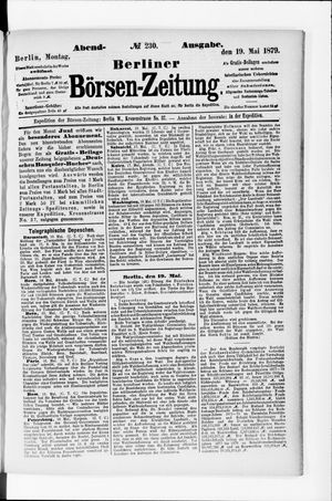 Berliner Börsen-Zeitung vom 19.05.1879
