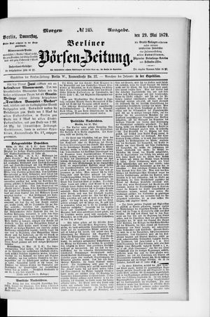 Berliner Börsen-Zeitung vom 29.05.1879