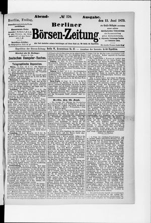 Berliner Börsen-Zeitung vom 13.06.1879