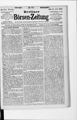 Berliner Börsen-Zeitung on Jul 14, 1879