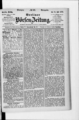 Berliner Börsen-Zeitung vom 18.07.1879