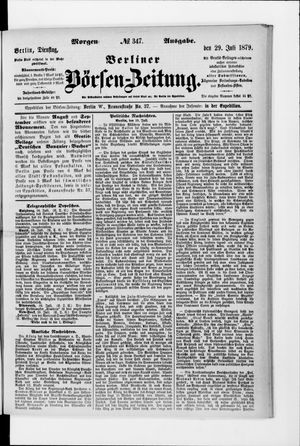 Berliner Börsen-Zeitung vom 29.07.1879