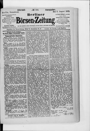 Berliner Börsen-Zeitung vom 02.08.1879