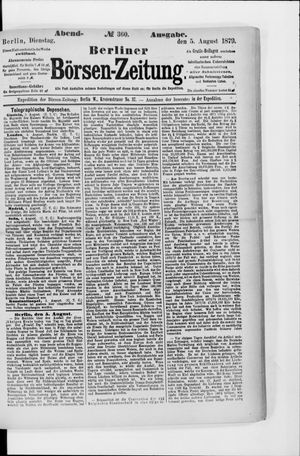 Berliner Börsen-Zeitung vom 05.08.1879
