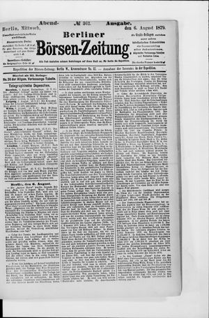 Berliner Börsen-Zeitung on Aug 6, 1879