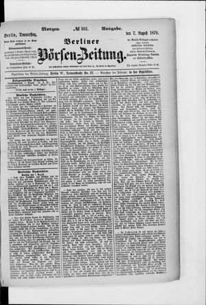 Berliner Börsen-Zeitung vom 07.08.1879