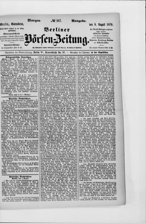 Berliner Börsen-Zeitung on Aug 9, 1879