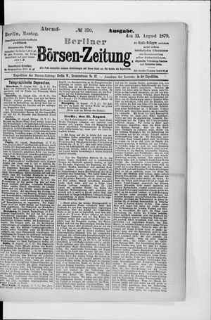 Berliner Börsen-Zeitung vom 11.08.1879