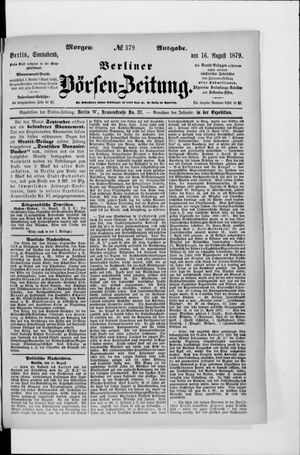 Berliner Börsen-Zeitung vom 16.08.1879