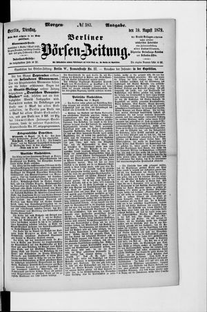 Berliner Börsen-Zeitung vom 19.08.1879