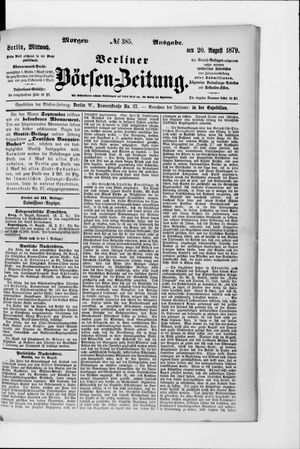 Berliner Börsen-Zeitung on Aug 20, 1879