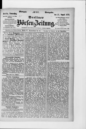 Berliner Börsen-Zeitung vom 21.08.1879