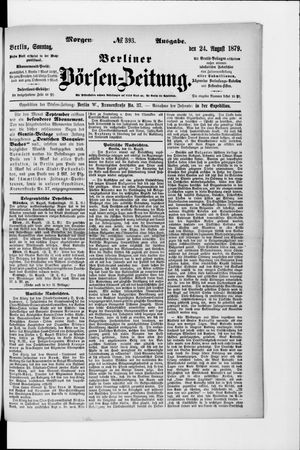 Berliner Börsen-Zeitung vom 24.08.1879