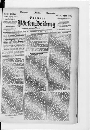 Berliner Börsen-Zeitung vom 26.08.1879