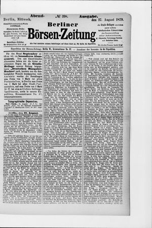 Berliner Börsen-Zeitung vom 27.08.1879