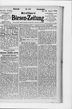 Berliner Börsen-Zeitung vom 29.08.1879