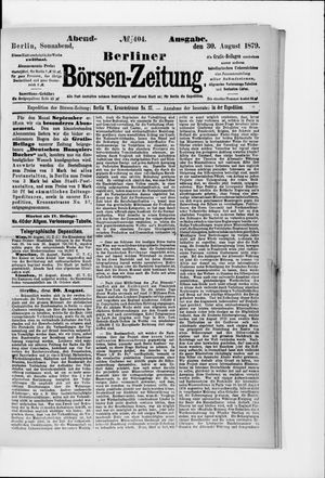 Berliner Börsen-Zeitung vom 30.08.1879