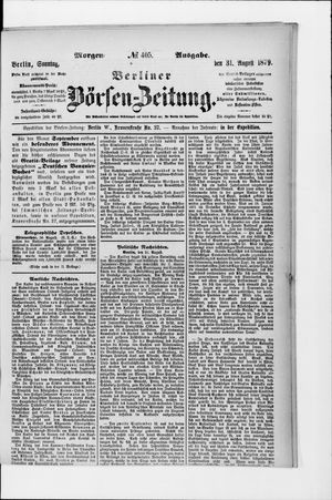 Berliner Börsen-Zeitung vom 31.08.1879