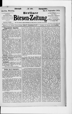 Berliner Börsen-Zeitung vom 02.09.1879