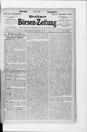 Berliner Börsen-Zeitung vom 06.09.1879
