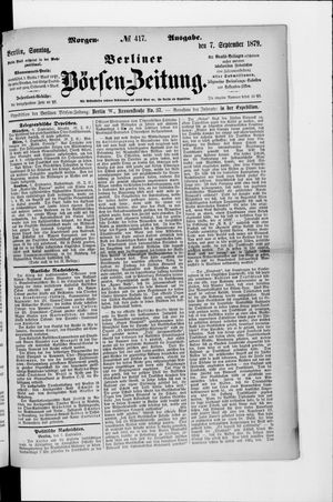 Berliner Börsen-Zeitung vom 07.09.1879