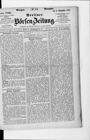 Berliner Börsen-Zeitung vom 09.09.1879