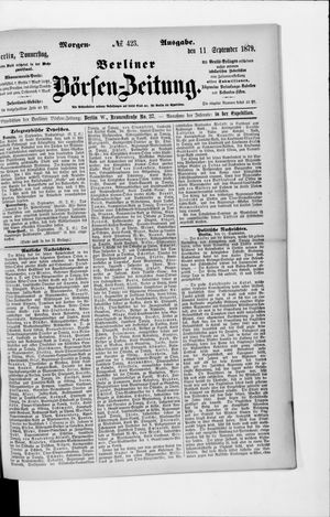Berliner Börsen-Zeitung vom 11.09.1879