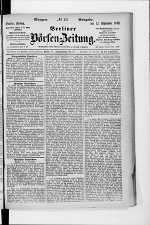Berliner Börsen-Zeitung vom 12.09.1879