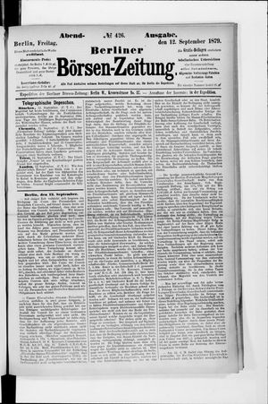 Berliner Börsen-Zeitung vom 12.09.1879