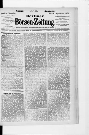 Berliner Börsen-Zeitung vom 16.09.1879