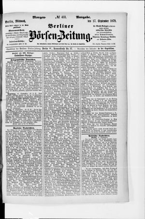 Berliner Börsen-Zeitung vom 17.09.1879