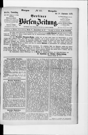 Berliner Börsen-Zeitung vom 18.09.1879