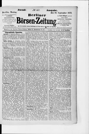 Berliner Börsen-Zeitung vom 22.09.1879