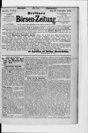 Berliner Börsen-Zeitung vom 29.09.1879