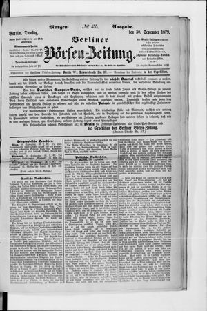 Berliner Börsen-Zeitung vom 30.09.1879