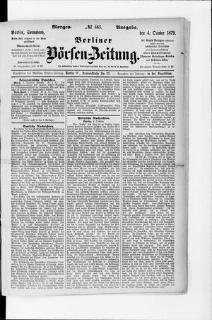 Berliner Börsen-Zeitung vom 04.10.1879