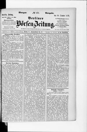 Berliner Börsen-Zeitung vom 10.10.1879