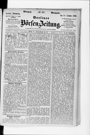 Berliner Börsen-Zeitung vom 18.10.1879