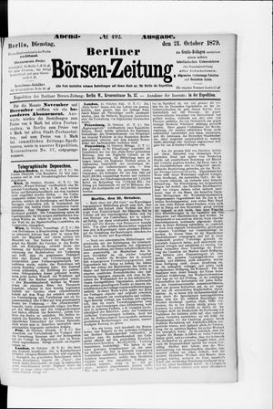 Berliner Börsen-Zeitung vom 21.10.1879